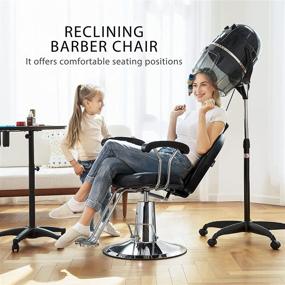 img 3 attached to 💺 VIVOHOME Reclining Swivel Barber Chair: Hydraulic Pump and Adjustable Headrest for Hair Salon & Spa