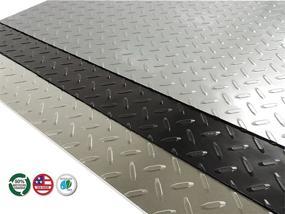 img 2 attached to 💧 Resilia Premium Under The Sink Mat - Large Universal Size, Cut to Fit Cabinets, Shelf & Drawer Liners | Thick Plastic Diamond Plate Surface | 24 x 48 inches, Black