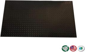 img 1 attached to 💧 Resilia Premium Under The Sink Mat - Large Universal Size, Cut to Fit Cabinets, Shelf & Drawer Liners | Thick Plastic Diamond Plate Surface | 24 x 48 inches, Black