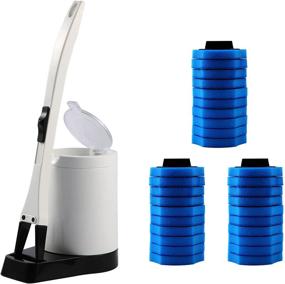 img 4 attached to 🚽 Convenient Starter Kit: Disposable Toilet Brush and Holder Set with 30 Refills for Easy Toilet System Cleaning