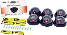 img 4 attached to 🎥 Pack of 6 Dummy CCTV Dome Surveillance Cameras with Flashing Red LED Light - Indoor/Outdoor Fake Security Camera for Home & Business