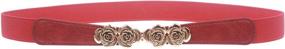 img 2 attached to 🌹 Flaunt Your Style: Women's 1" High Waist Rose Floral Fashion Skinny Stretch Belt