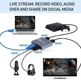 img 3 attached to 🎮 MOTOON HDMI Video Capture Card 1080p 60fps with Microphone HDMI Loop-Out | Low Latency Record Broadcast Live Streaming | Compatible with Nintendo Switch/PS4/PS5/Xbox One | 4K Game Capture Card Device