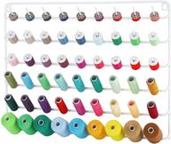 white metal thread rack with hanging hooks - 🧵 54 spools thread holder organizer for sewing, quilting, and embroidery threads logo