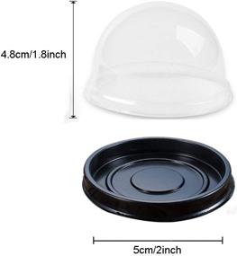 img 3 attached to 🎁 50 Set Clear Plastic Mini Cupcake Boxes Muffin Pod Dome | Perfect Single Container Box for Wedding Birthday Gifts | Black | Supplies Included