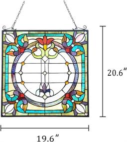 img 3 attached to Стеклянная панель Викторианского стеклянного окна COTOSS Тиффани: впечатляющие витражные подвески для изысканного домашнего декора.
