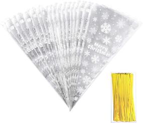 img 4 attached to Tatuo Counts Christmas Patterned Cellophane Gift Wrapping Supplies and Gift Wrap Cellophane Bags