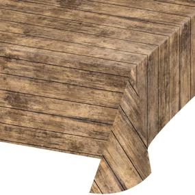 img 4 attached to 🌈 Multicolor Wood Grain Design Plastic Tablecloth - Creative Converting TABLECOVER PL 54" X 108