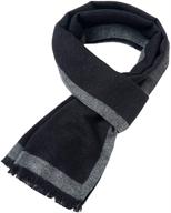 🧣 autumn winter scarf – classic and stylish white gray men's scarf logo
