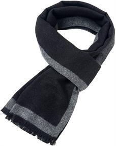 img 3 attached to 🧣 Autumn Winter Scarf – Classic and Stylish White Gray Men's Scarf