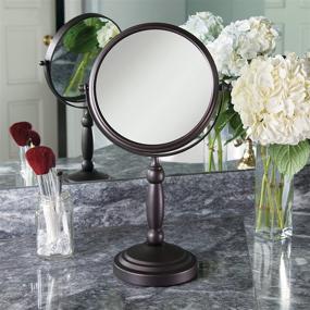 img 1 attached to 🔍 Zadro 10x Magnification 2-Sided Swivel Vanity Mirror - 8-Inch, Oil-Rubbed Bronze Finish: Perfect for Flawless Makeup and Grooming