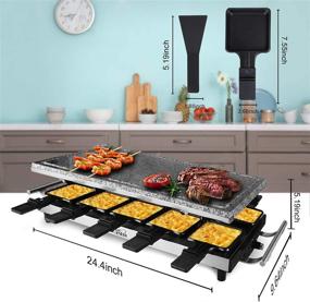 img 1 attached to 🔥 Artestia Raclette Table Grill - 1500W Electric Indoor Grill with 10 Paddles Korean BBQ Grill, Cheese Raclette, Grill Stone, and Non-Stick Reversible Aluminum Plate - Ideal for Parties & Family Gatherings