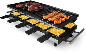 img 2 attached to 🔥 Artestia Raclette Table Grill - 1500W Electric Indoor Grill with 10 Paddles Korean BBQ Grill, Cheese Raclette, Grill Stone, and Non-Stick Reversible Aluminum Plate - Ideal for Parties & Family Gatherings