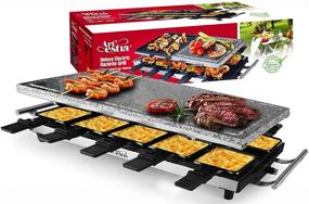 img 4 attached to 🔥 Artestia Raclette Table Grill - 1500W Electric Indoor Grill with 10 Paddles Korean BBQ Grill, Cheese Raclette, Grill Stone, and Non-Stick Reversible Aluminum Plate - Ideal for Parties & Family Gatherings