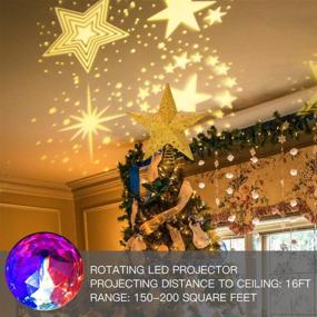 img 1 attached to PHITRIC Christmas Star Tree Topper - Rotatable Gold Star Treetop 🌟 Projector with LED Lights - 10-Inch Hollow-Out Star Topper - Indoor Tree Star