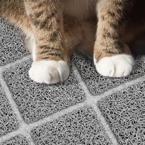 img 1 attached to 🐾 Niubya Premium Cat Litter Mat with Non-Slip and Waterproof Backing - Traps Litter from Box, Soft on Kitty Paws, Easy to Clean