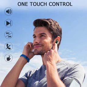 img 2 attached to Беспроводные наушники Donerton: Bluetooth 5.0, IP8 🎧 водонепроницаемые, 80 часов воспроизведения, глубокие басы, 3D стерео.