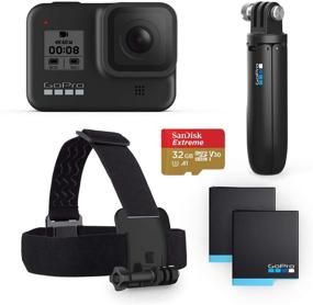 img 4 attached to GoPro HERO8 Black Ultimate Bundle - HERO8 Black Camera, Shorty, Head Strap, 32GB SD Card, 2 Rechargeable Batteries