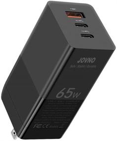 img 4 attached to JOVNO GaN USB-C Charger 65W PD Fast Charger with 3-Port Foldable Wall Adapter for iPhone 12/11/XR/Xs, MacBook Pro/Air, iPad Pro/Air, Galaxy S20/S10, Dell XPS 13, Pixel, OnePlus, Switch