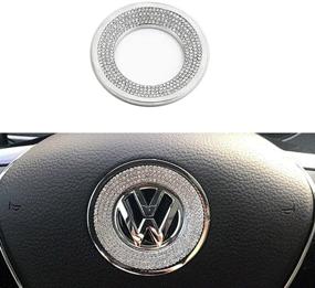 img 4 attached to 🔔 Улучшите свое рулевое колесо VW Volkswagen с крышками декоративной вышивки Ramecar Bling Logo Caps Decals Emblem Badge - серебро