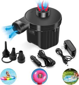 img 4 attached to 🔌 UWALK Quick-Fill Electric Air Pump with 3 Nozzles - Portable Inflator Deflator Pump for Mattress, Pool Floats, Water Toys, Rafts, Beds, Boats, and Outdoor Camping - 110-240V AC/12V DC