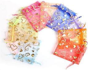 img 3 attached to 🎁 100PCS Stratalife Organza Bags 4x6 with Drawstring Mesh for Jewelry Gift, Wedding Party, Baby Shower - Bulk Favor Pouches (Mixed Heart)