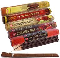 🌿 пакет ароматизаторов hem incense sticks №8 с палочкой и подставкой для ароматизаторов: откройте для себя 5 завораживающих ароматов корицы. логотип