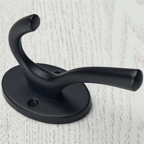 img 3 attached to 🔗 Mellewell 4-Piece Double Coat and Robe Hook Set for Bathroom and Bedroom – Heavy-Duty Wall Mount, Sleek Flat Black Finish, Model 09003B4