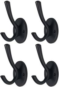 img 4 attached to 🔗 Mellewell 4-Piece Double Coat and Robe Hook Set for Bathroom and Bedroom – Heavy-Duty Wall Mount, Sleek Flat Black Finish, Model 09003B4
