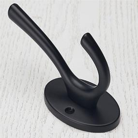 img 2 attached to 🔗 Mellewell 4-Piece Double Coat and Robe Hook Set for Bathroom and Bedroom – Heavy-Duty Wall Mount, Sleek Flat Black Finish, Model 09003B4