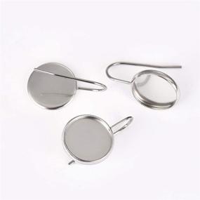 img 2 attached to 💍 LANBEIDE Stainless Steel Earring Wire Hooks: Bezel Blanks Setting Trays for Jewelry Making - 30PCS Silver