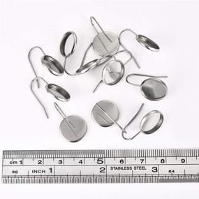 img 1 attached to 💍 LANBEIDE Stainless Steel Earring Wire Hooks: Bezel Blanks Setting Trays for Jewelry Making - 30PCS Silver