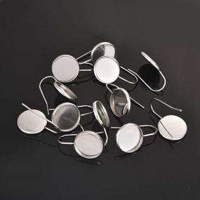 img 3 attached to 💍 LANBEIDE Stainless Steel Earring Wire Hooks: Bezel Blanks Setting Trays for Jewelry Making - 30PCS Silver