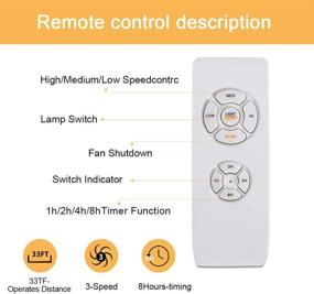 img 3 attached to Universal Ceiling Fan Remote Control Kit - Small Size Replacement Receiver Kit 🔧 - 3 in 1 Wireless Control Switch for Speed, Light & Timing - White