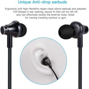 img 1 attached to KINDEN Air Tube Headsets - Secure Anti-Drop Headphones 🎧 with Mic, 3.5mm Jack for Cell Phones PC MP3 Pad (Black)