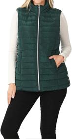 img 4 attached to Sherpa Lined Quilted Pockets Huntergreen Women's Clothing for Coats, Jackets & Vests