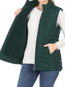 img 1 attached to Sherpa Lined Quilted Pockets Huntergreen Women's Clothing for Coats, Jackets & Vests