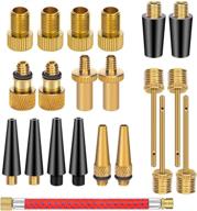 🚲 21-piece set of brass presta and schrader valve adapter tools, including ball pump needle, bike tire valve pump adapters, and pump tools - perfect bike pump accessories for bikes, gyms, balloons, and toys логотип