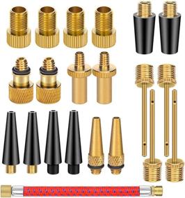 img 4 attached to 🚲 21-Piece Set of Brass Presta and Schrader Valve Adapter Tools, Including Ball Pump Needle, Bike Tire Valve Pump Adapters, and Pump Tools - Perfect Bike Pump Accessories for Bikes, Gyms, Balloons, and Toys