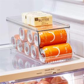 img 2 attached to 🧊 Organize Your Fridge with iDesign Fridge Binz BPA-Free Plastic Beverage Can Organizer with Lid - Clear, 13.84" x 5.7" x 5.8