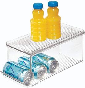 img 1 attached to 🧊 Organize Your Fridge with iDesign Fridge Binz BPA-Free Plastic Beverage Can Organizer with Lid - Clear, 13.84" x 5.7" x 5.8