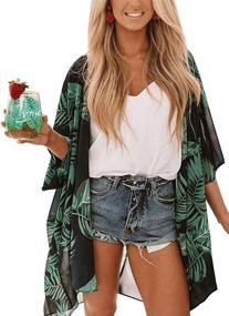 img 4 attached to 🌺 Womens Chiffon Tropical Hawaiian Cardigans: Stylish Clothing and Cover Ups for Women's Swimwear