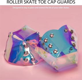 img 2 attached to 🛼 TOBWOLF Handmade Quad Skate Toe Guards - Vegan Faux PU Leather Toe Caps with Pebbled Texture for Roller Skates (1 Pair) - Removable Toe Stop Accessories