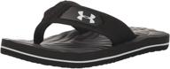 👟 under armour boy's marathon key iv t flip-flop: sleek black design for versatile comfort, size 2 logo