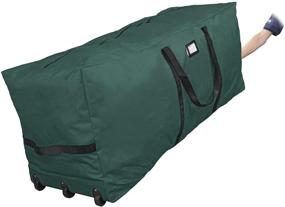img 4 attached to Primode Rolling Christmas Tree Storage Bag, Holds Up to 9 ft. Disassembled Artificial Tree, 25&#34; H X 20&#34; W X 60&#34; L, Extra Large Heavy-Duty Storage Container with Wheels and Handles (Green)