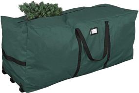 img 3 attached to Primode Rolling Christmas Tree Storage Bag, Holds Up to 9 ft. Disassembled Artificial Tree, 25&#34; H X 20&#34; W X 60&#34; L, Extra Large Heavy-Duty Storage Container with Wheels and Handles (Green)