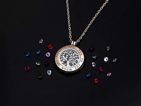 img 2 attached to 🌙 CHICNOW I Love You to The Moon and Back Family Tree of Life Memory Locket Necklace: Stunning Gift for Mom featuring Birthstone Charms