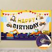 construction theme birthday party backdrop logo