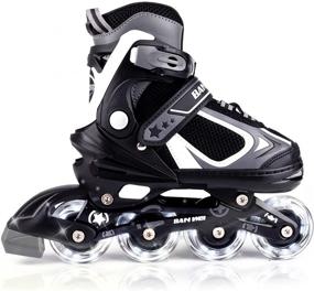 img 4 attached to 🛼 Adjustable Inline Skates for Kids, Boys, and Girls with Illuminating Wheels - MammyGol