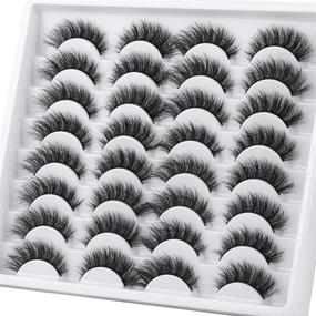 img 4 attached to 🐱 ALICE Cat Eye Lashes: 16 Pairs of Natural False Eyelashes for Fluffy Volume - Faux Mink Lashes Handcrafted with Short Length - Complete Pack